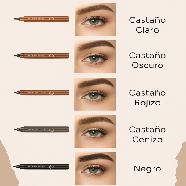 BellezaDeMirada – Lápiz de Cejas 4 Puntas | Efecto Microblading BellezaDeMirada